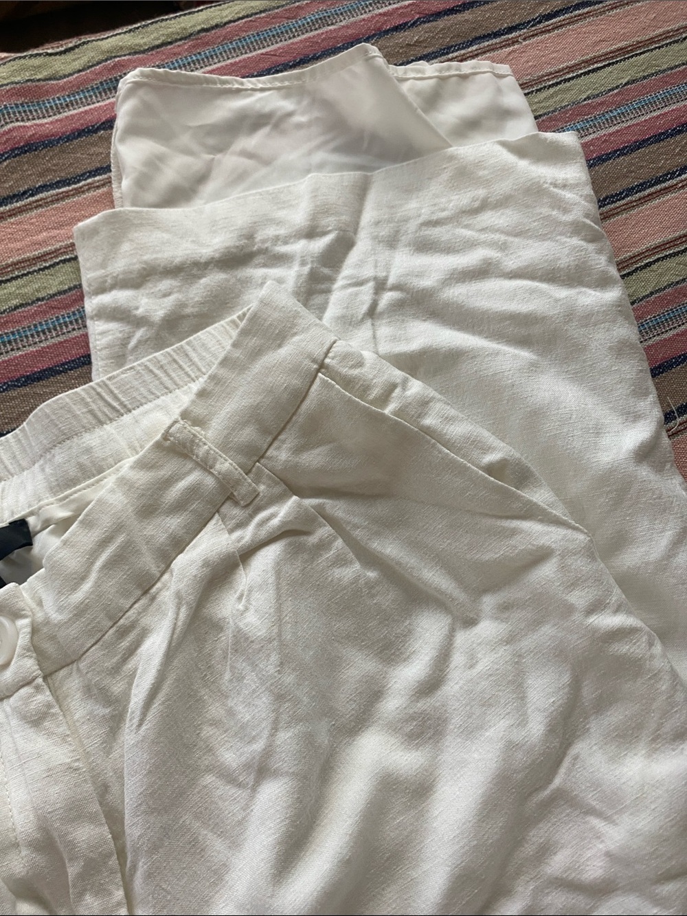 Aqua White Lightweight Linen-Blend Trousers - Picture 6 of 9